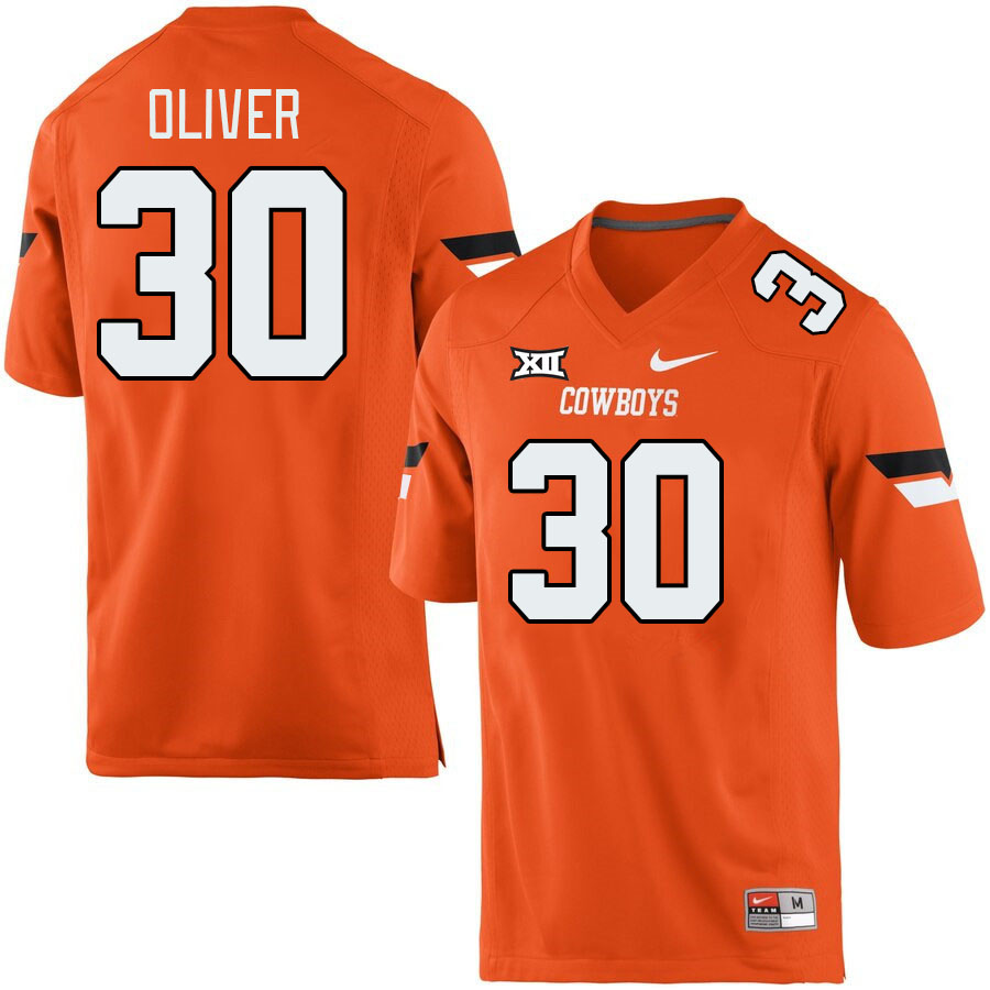 Oklahoma State Cowboys #30 Collin Oliver College Football Jerseys Stitched Sale-Retro Orange